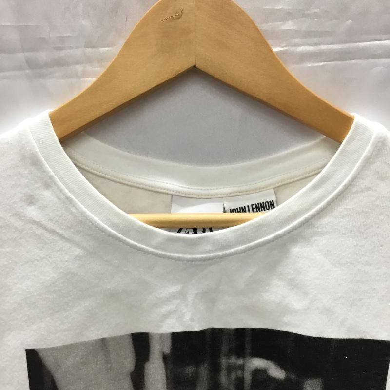 ザラ ZARA タンクトップ タンクトップ ノースリーブ JHON LENNON L プリント 白 / ホワイト / メンズ USED 古着 中古 10110689
