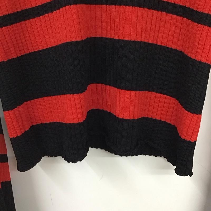 ザラ ZARA カットソー 長袖 L ボーダー柄 黒 / ブラック / X 赤 / レッド / レディース USED 古着 中古 10131620