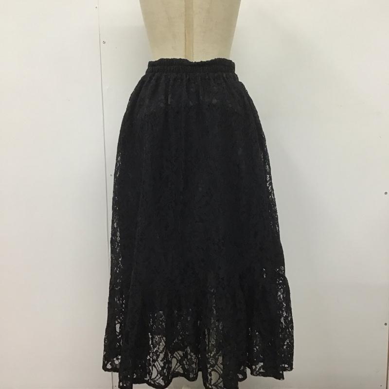 アクシーズファム axes femme スカート ロングスカート ts285x61 総レーススカート ロングスカート フレアスカート M 花柄 黒 / ブラック / レディース USED 古着 中古 10107673