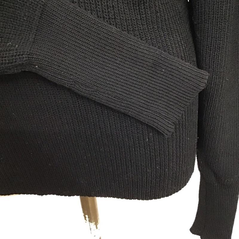 ザラ ZARA ニット、セーター 長袖 長袖ニットカットソー セーター クルーネック M 無地 黒 / ブラック / レディース USED 古着 中古 10118514