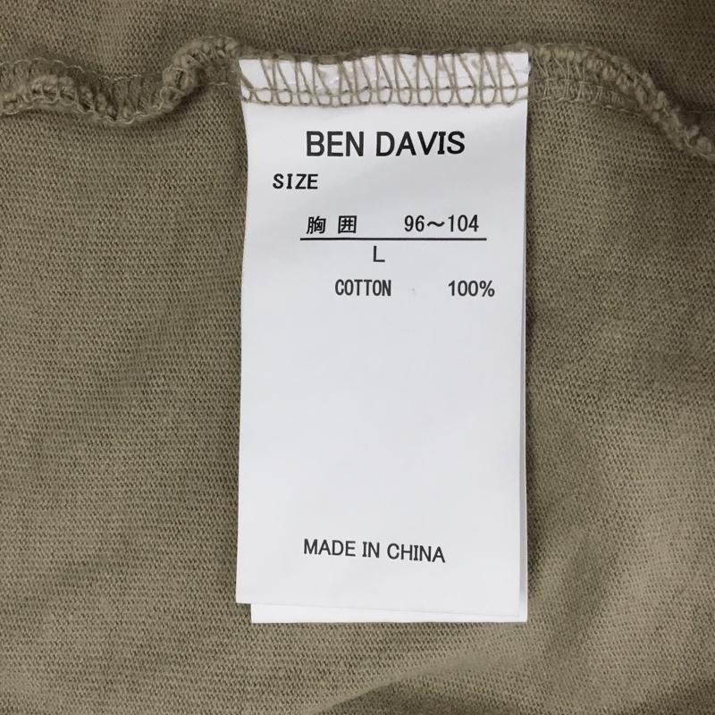 ベンデイビス BEN DAVIS Tシャツ 半袖 半袖カットソー プリントTシャツ クルーネックカットソー L ロゴ、文字 ベージュ / ベージュ / メンズ USED 古着 中古 10113293
