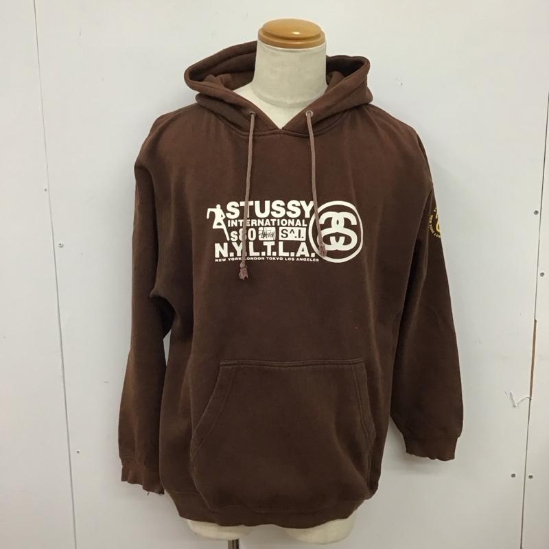 ステューシー STUSSY パーカー 長袖 長袖パーカー プルオーバーパーカー スウェット 00s L ロゴ、文字 茶 / ブラウン /  メンズ USED 古着 中古 10126118