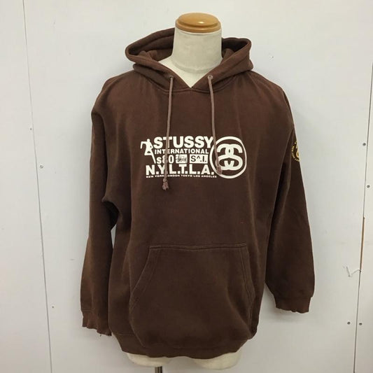ステューシー STUSSY パーカー 長袖 長袖パーカー プルオーバーパーカー スウェット 00s L ロゴ、文字 茶 / ブラウン /  メンズ USED 古着 中古 10126118