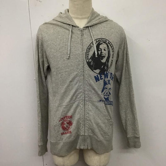 ヒステリックグラマー HYSTERIC GLAMOUR パーカー 長袖 長袖パーカー フード付きパーカー プリントスウェット トレーナー L プリント 灰 / グレー /  メンズ USED 古着 中古 10124317