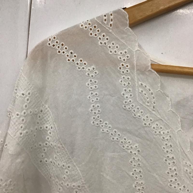 ローリーズファーム LOWRYS FARM カットソー 長袖 LF620088TS スカラップレースブラウス FREE 刺繍 白 / ホワイト / レディース USED 古着 中古 10131327