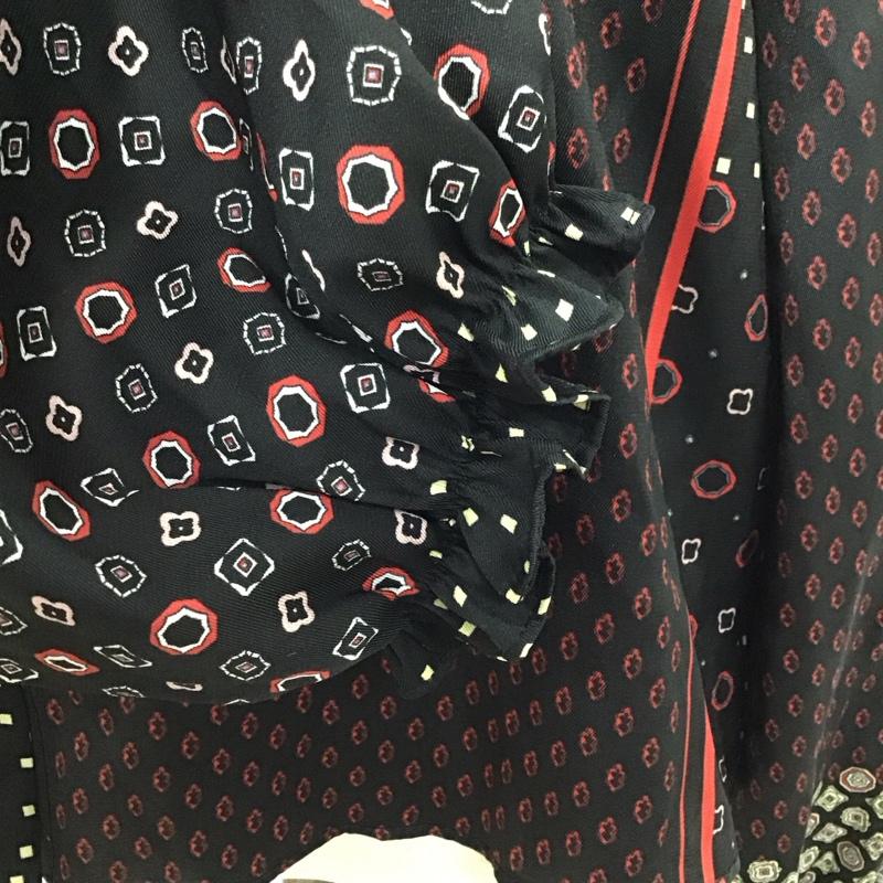 ザラ ZARA シャツ、ブラウス 長袖 8509 163 330 スタンドネック フリル XS 総柄 マルチカラー / マルチカラー / レディース USED 古着 中古 10114768
