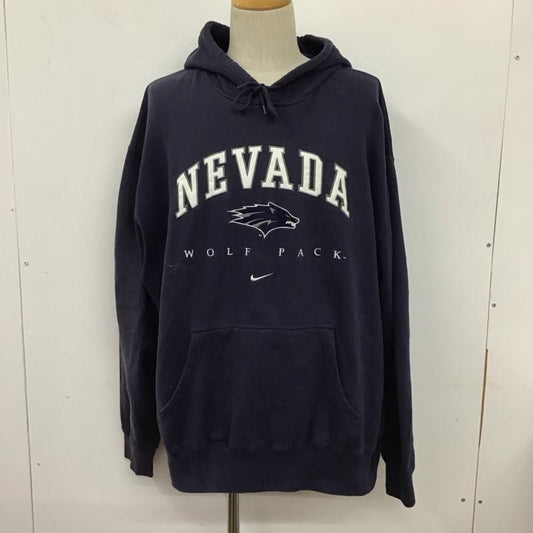 ナイキ NIKE パーカー 長袖 長袖パーカー プルオーバーパーカー スウェット XL ロゴ、文字 紺 / ネイビー /  メンズ USED 古着 中古 10128009