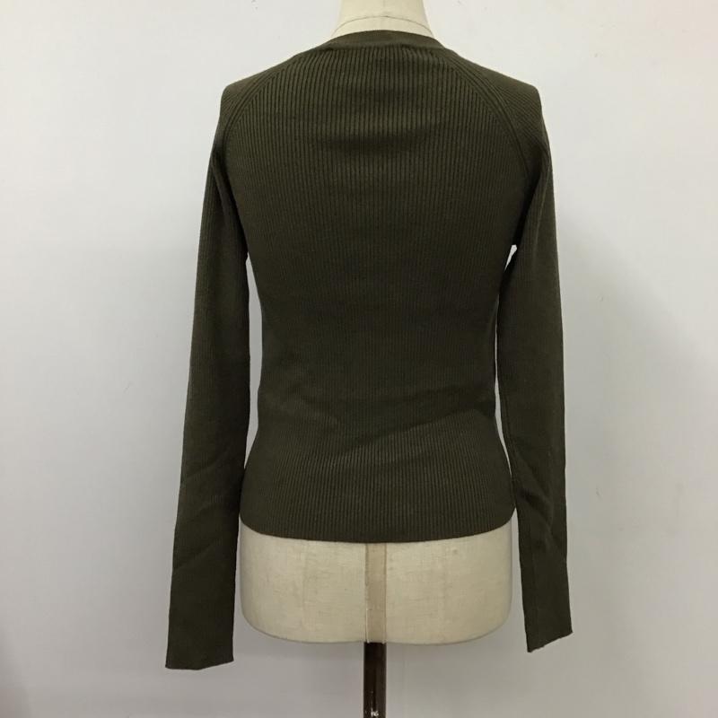ザラ ZARA ニット、セーター 長袖 長袖ニットカットソー セーター クルーネック S 無地 カーキ / カーキ / レディース USED 古着 中古 10118515