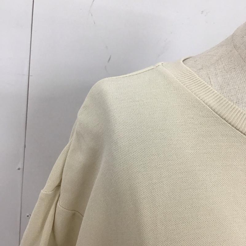 ミラオーウェン Mila Owen カットソー 半袖 09WCT202227 袖折り返しビックTシャツ オーバーサイズ 無地 アイボリー / アイボリー / レディース USED 古着 中古 10112191