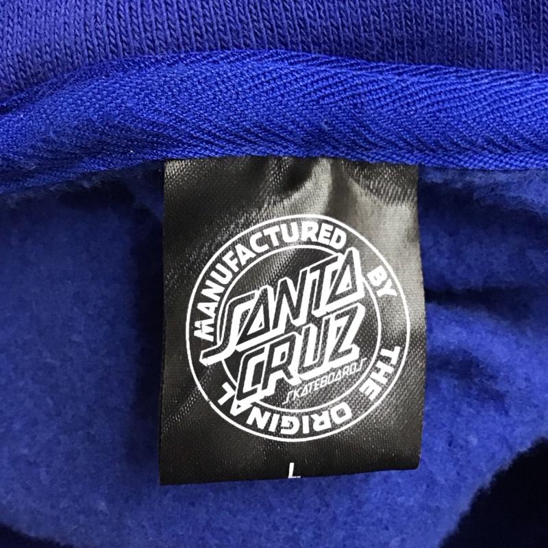 サンタクルーズ SANTA CRUZ パーカー 長袖 長袖パーカー フード付きパーカー プリントスウェット トレーナー L ロゴ、文字 青 / ブルー /  メンズ USED 古着 中古 10120616