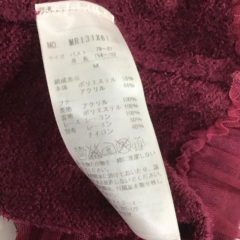 アクシーズファム axes femme ニット、セーター 長袖 長袖ニットカットソー ニット セーター クルーネックニット ファー付き M 無地 えんじ / ワインレッド / レディース USED 古着 中古 10107710