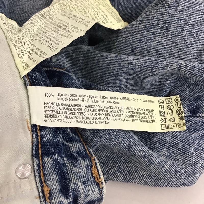 ザラ ZARA パンツ デニム、ジーンズ デニムパンツ ワイドパンツ カジュアルパンツ 40 ダメージ加工 インディゴ / インディゴ / メンズ USED 古着 中古 10132704