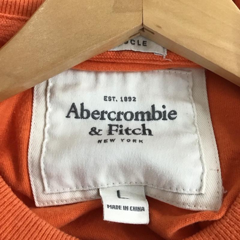 アバクロンビーアンドフィッチ ABERCROMBIE&FITCH カットソー 半袖 半袖カットソー プリントTシャツ クルーネックカットソー L ロゴ、文字 橙 / オレンジ / メンズ USED 古着 中古 10130887