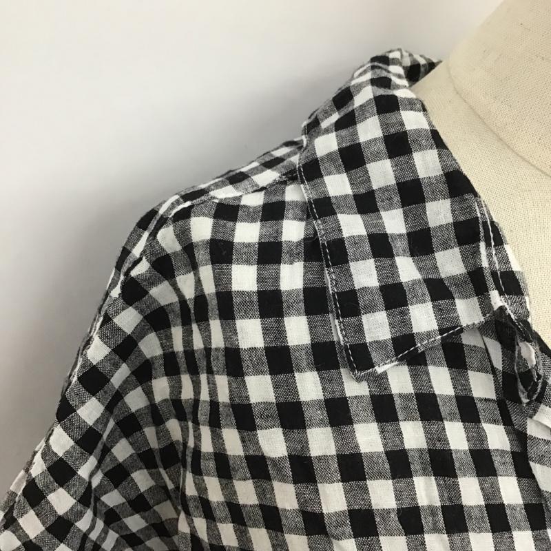 ニコアンド niko and... カットソー 半袖 半袖シャツ カラーシャツ 半袖カットソー チェックシャツ 3 チェック 白 / ホワイト / X 黒 / ブラック /  レディース USED 古着 中古 10106858
