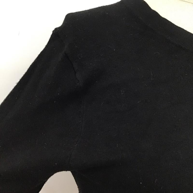 ザラ ZARA ニット、セーター 半袖 半袖ニットカットソー クルーネックカットソー 半袖セーター M 無地 黒 / ブラック /  レディース USED 古着 中古 10110444