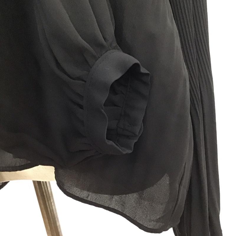 ザラ ZARA シャツ、ブラウス 長袖 L 無地 黒 / ブラック / レディース USED 古着 中古 10109358