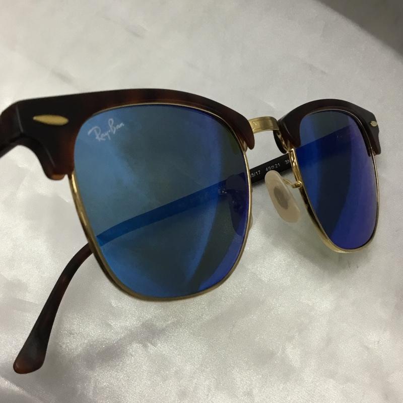 レイバン Ray-Ban めがね・サングラス サングラス 3016 CLUBMASTER 49 21 ミラーレンズ ロゴ、文字 ダークブラウン / ダークブラウン / メンズ USED 古着 中古 10119666