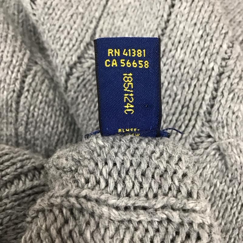 ポロラルフローレン POLO RALPH LAUREN ニット、セーター 長袖 長袖ニットカットソー ニット セーター クルーネックニット ロゴ、文字 灰 / グレー / メンズ USED 古着 中古 10111791