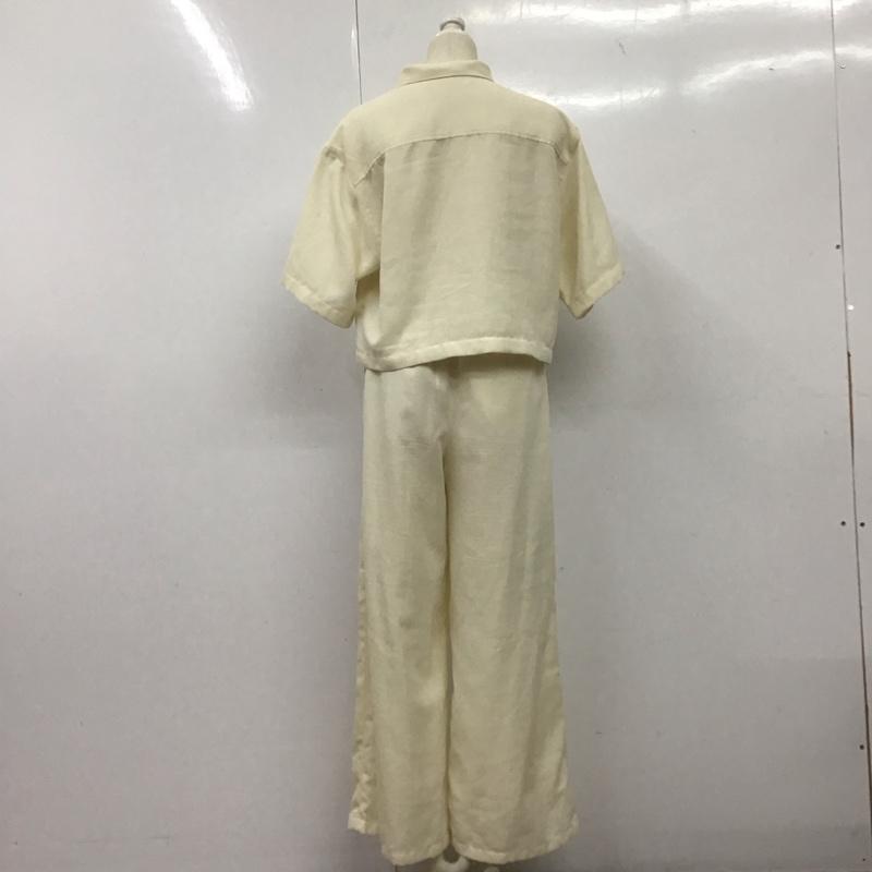 ローリーズファーム LOWRYS FARM セットアップ セットアップ lf623103ad メッシュクロップドシャツ ワイドパンツ 2点セット FREE 無地 オフホワイト / オフホワイト / レディース USED 古着 中古 10138403
