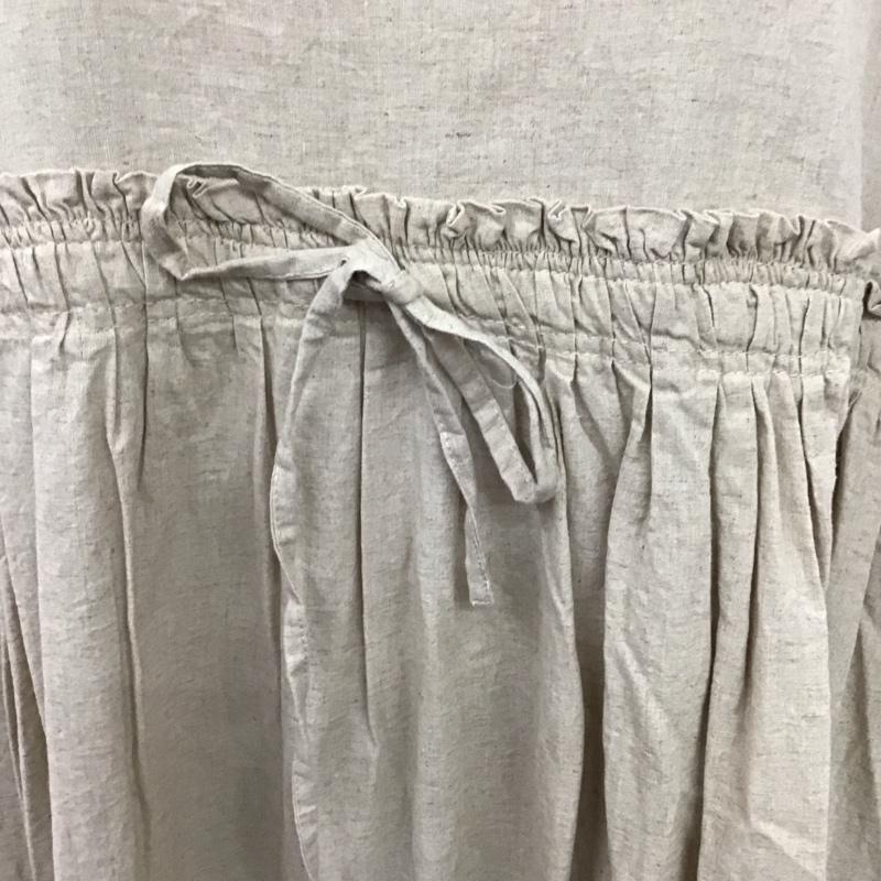 イチ ichi ワンピース ロングスカート 191030A G191030 長袖 コットンリネン 綿麻 タグ付き FREE 無地 ベージュ / ベージュ /  レディース USED 古着 中古 10133413