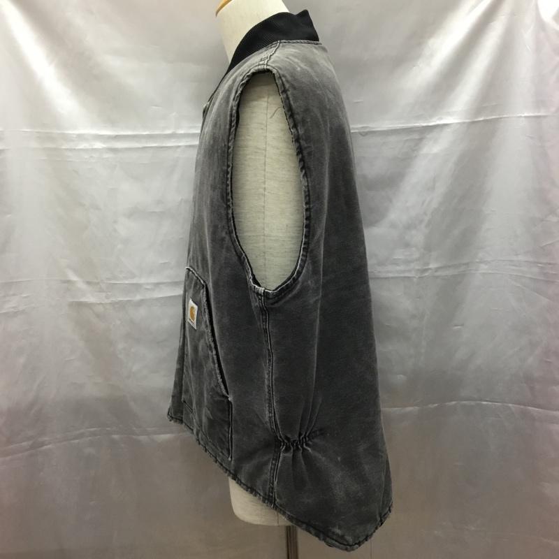 カーハート Carhartt ベスト ベスト ベスト ジップアップジャケット ノースリーブカットソー アウター ロゴ、文字 黒 / ブラック / メンズ USED 古着 中古 10109342