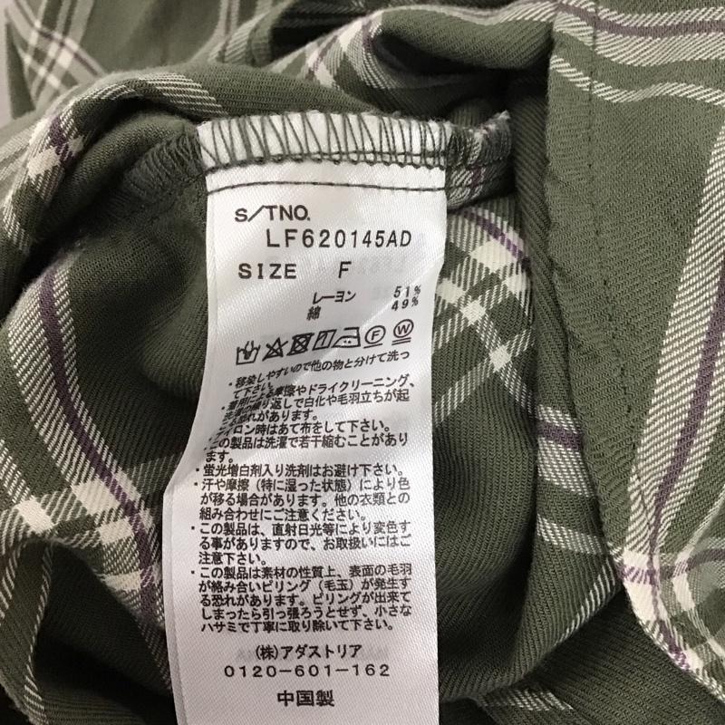 ローリーズファーム LOWRYS FARM シャツ、ブラウス 長袖 長袖シャツ チェックシャツ カラーシャツ Vネックシャツ FREE チェック カーキ / カーキ / レディース USED 古着 中古 10126991