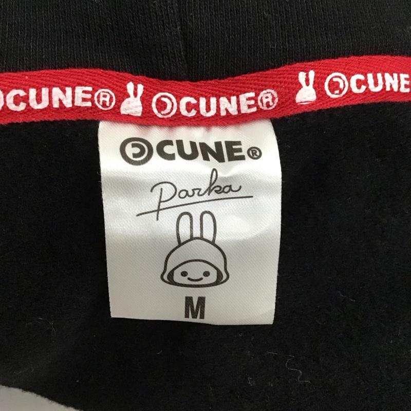 キューン CUNE パーカー 長袖 ジップアップパーカー 長袖パーカー カジュアルジャケット M プリント 黒 / ブラック /  メンズ USED 古着 中古 10125102