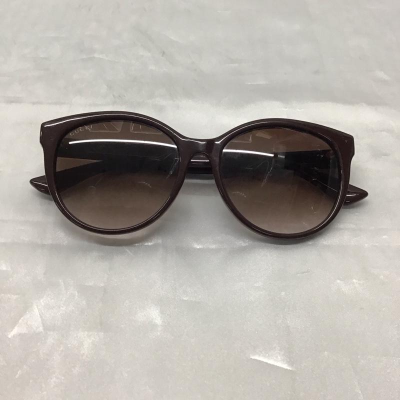 グッチ GUCCI めがね・サングラス サングラス 56 17-150 GGロゴ ワンポイント 茶 / ブラウン / X 金 / ゴールド / レディース USED 古着 中古 10121066