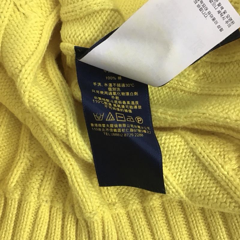 ポロラルフローレン POLO RALPH LAUREN ニット、セーター 長袖 M 無地 黄 / イエロー / レディース USED 古着 中古 10125021
