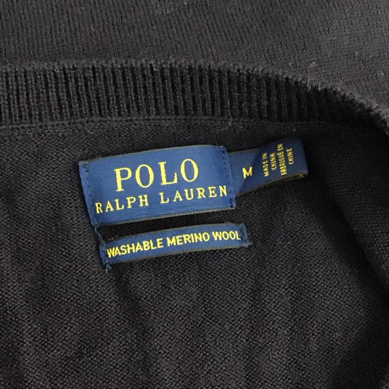 ポロラルフローレン POLO RALPH LAUREN ニット、セーター 長袖 ウール Vネック M ワンポイント 紺 / ネイビー / レディース USED 古着 中古 10122855