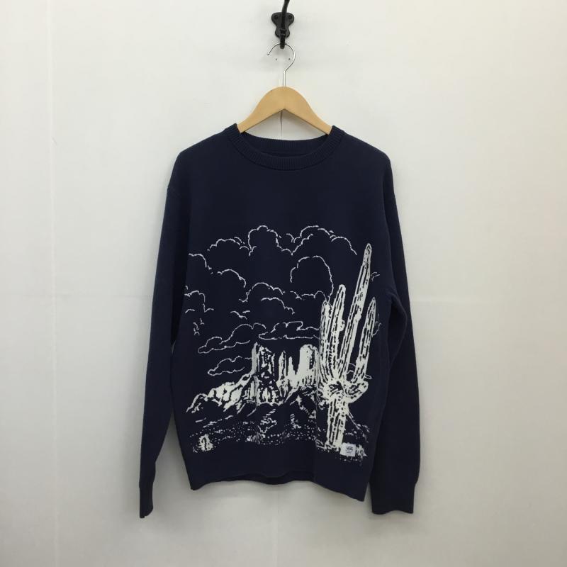 バンズ VANS ニット、セーター 長袖 VANS ニット VN000059LKZ1 L 総柄 紺 / ネイビー / メンズ USED 古着 中古 10124621