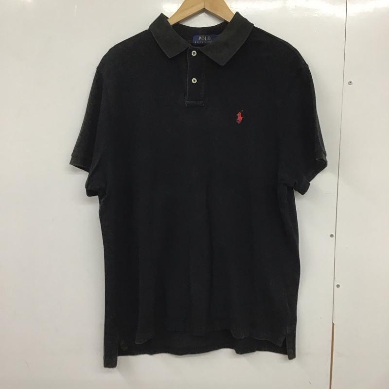 ポロラルフローレン POLO RALPH LAUREN ポロシャツ 半袖 半袖ポロシャツ 半袖カットソー カラーシャツ XL ロゴ、文字 黒 / ブラック / メンズ USED 古着 中古 10132575