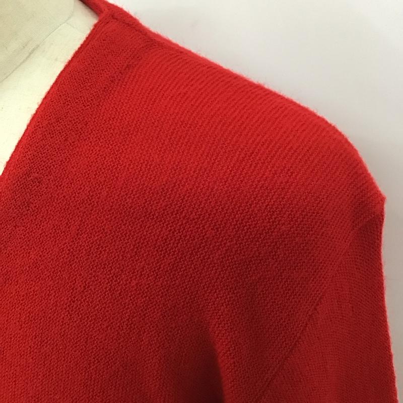 ラコステ LACOSTE カーディガン 長袖 70s アクリルニット カーディガン IZOD ロゴ、文字 赤 / レッド / メンズ USED 古着 中古 10118300