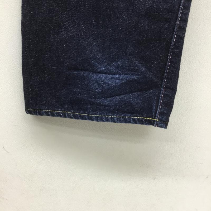 桃太郎ジーンズ MOMOTARO JEANS パンツ デニム、ジーンズ 0705SP 出陣 LABEL タイト ストレート デニム パンツ 34インチ 無地 X ボーダー柄 インディゴ / インディゴ / メンズ USED 古着 中古 10128835
