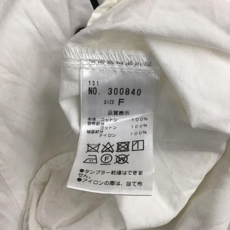 ワンアフター アナザー ナイスクラップ one after another NICE CLAUP シャツ、ブラウス 半袖 300840 パイピングブラウス FREE 無地 白 / ホワイト / X 黒 / ブラック / レディース USED 古着 中古 10123088