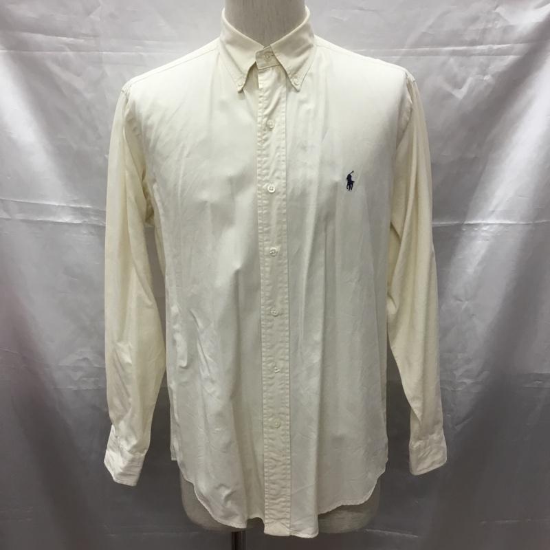 ラルフローレン RALPHLAUREN シャツ、ブラウス 長袖 長袖シャツ カラーシャツ 長袖カットソー ボタンダウンシャツ ロゴ、文字 オフホワイト / オフホワイト /  メンズ USED 古着 中古 10113284