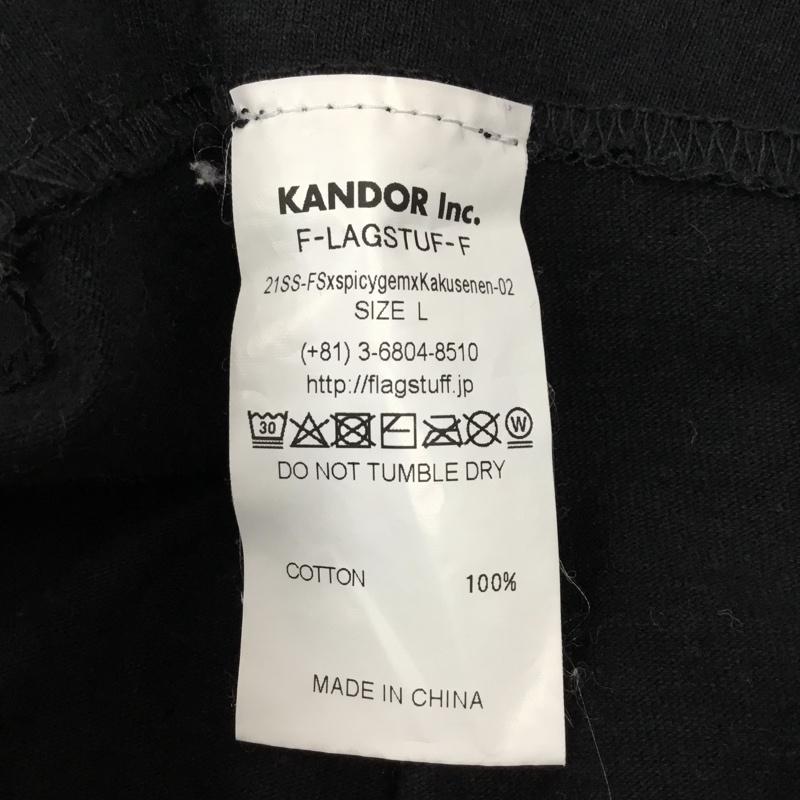 フラグスタフ FLAGSTUFF Tシャツ 半袖 半袖カットソー プリントTシャツ クルーネックカットソー L プリント 黒 / ブラック / メンズ USED 古着 中古 10120114