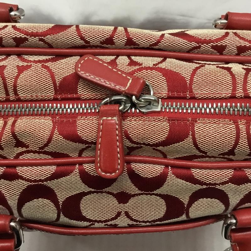 コーチ COACH ハンドバッグ ハンドバッグ E1R 6097 シグネチャー 総柄 赤 / レッド / レディース USED 古着 中古 10120736