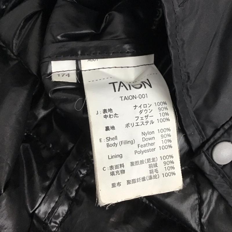 タイオン TAION ベスト ベスト ダウンベスト ノースリーブ 前ボタン L 無地 黒 / ブラック / メンズ USED 古着 中古 10142943