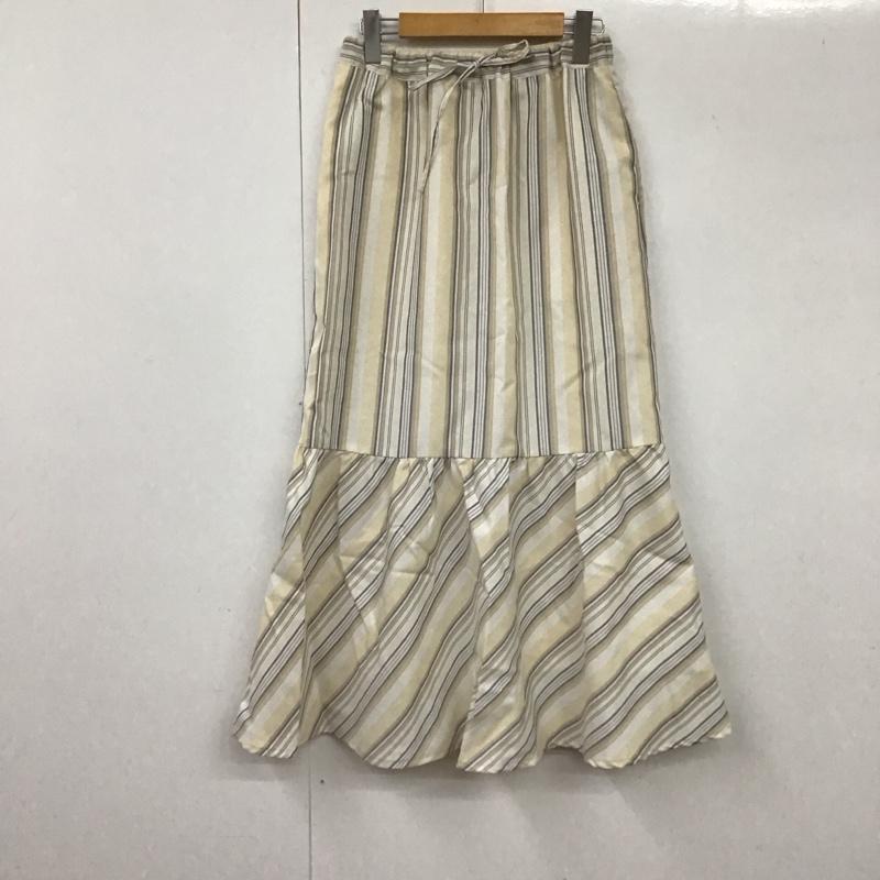ショコラ フィネ ローブ chocol raffine robe スカート ロングスカート FREE ストライプ ベージュ / ベージュ /  レディース USED 古着 中古 10132178