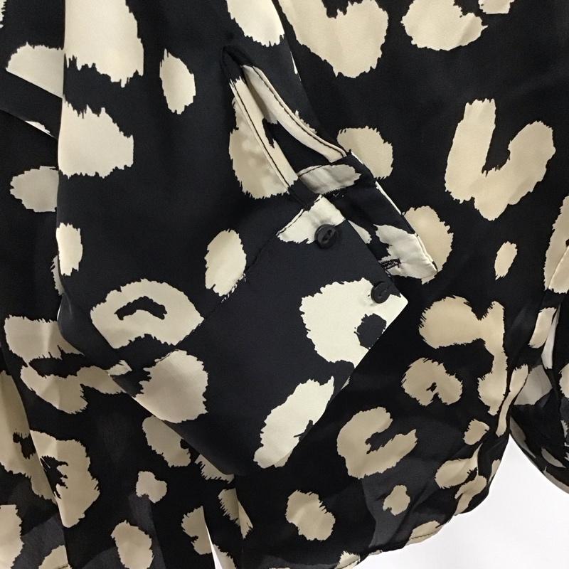 ザラ ZARA シャツ、ブラウス 長袖 8371 288 085 ZARA M ヒョウ柄・レオパード柄 黒 / ブラック / X ベージュ / ベージュ / レディース USED 古着 中古 10120065