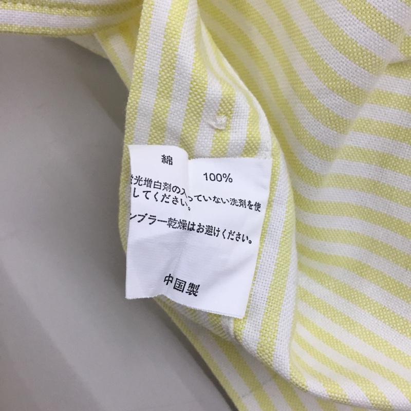 ブルックスブラザーズ BROOKS BROTHERS シャツ、ブラウス 長袖 ボタンダウン ストライプ M ワンポイント 白 / ホワイト / X 黄 / イエロー / メンズ USED 古着 中古 10111380