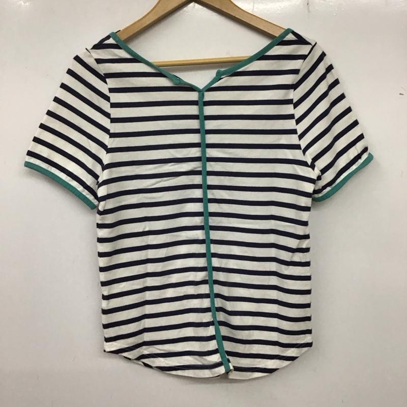 ジルスチュアート JILLSTUART カットソー 半袖 半袖カットソー プリントTシャツ ボーダー FREE ボーダー柄 白 / ホワイト / X 紺 / ネイビー / レディース USED 古着 中古 10136263
