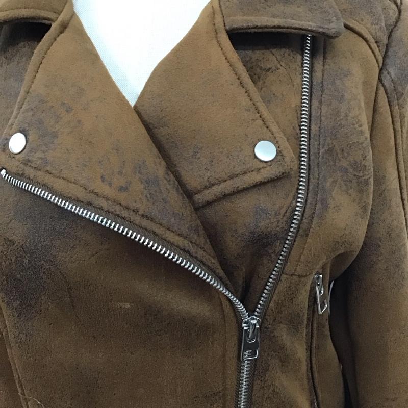 ザラティーアールエフ ZARA TRF ジャケット、上着 ジャケット、ブレザー ジップアップジャケット ライダースジャケット カジュアルジャケット アウター M 無地 茶 / ブラウン / レディース USED 古着 中古 10123736