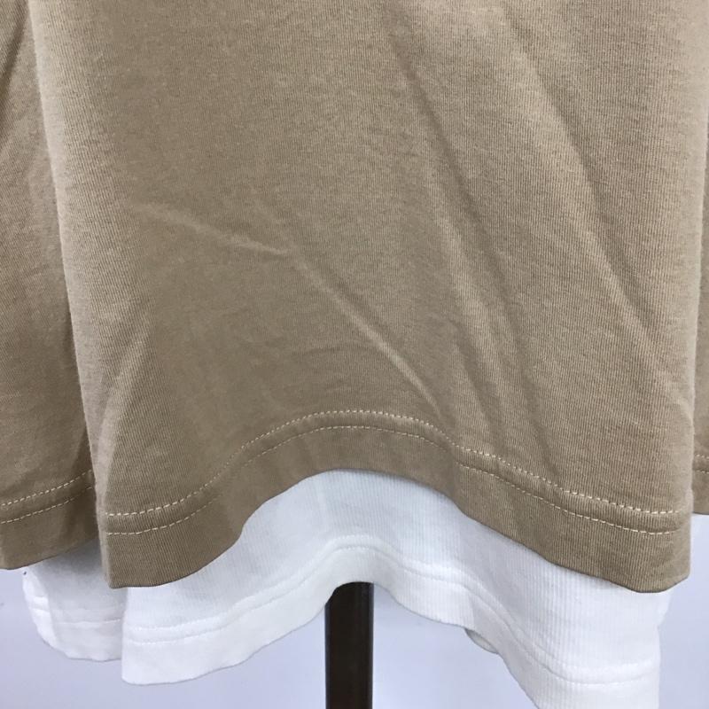 ジーナシス JEANASIS カットソー 半袖 JS063219SB レイヤード風 FREE 無地 白 / ホワイト / X ベージュ / ベージュ / レディース USED 古着 中古 10119382