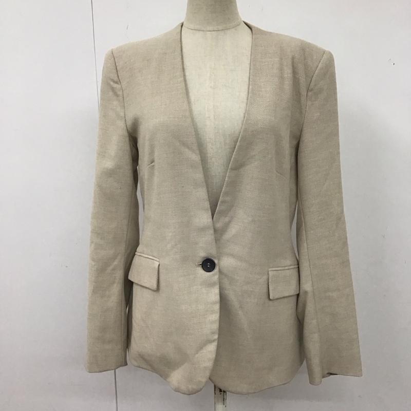 ザラ ZARA ジャケット、上着 ジャケット、ブレザー 9929 121 711 ノーカラージャケット 36 無地 ベージュ / ベージュ / レディース USED 古着 中古 10122668