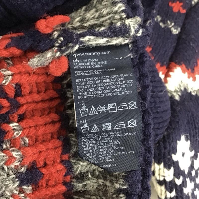 トミーヒルフィガー TOMMY HILFIGER ニット、セーター 長袖 ジップアップニットジャケット 長袖ニットカーディガン アウター L 総柄 マルチカラー / マルチカラー / メンズ USED 古着 中古 10111273