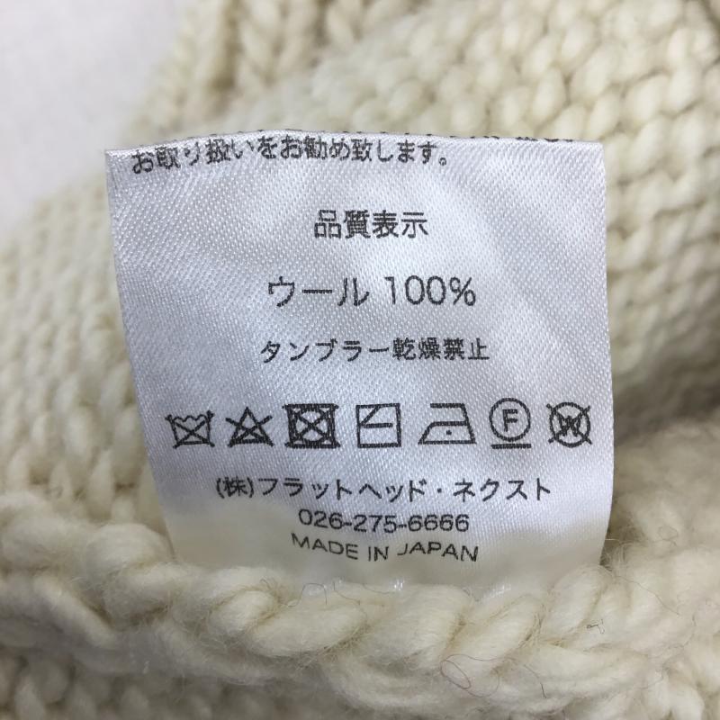 フラットヘッド The Flat Head ニット、セーター 長袖 カウチンセーター 40 白 / ホワイト / X ボルドー / ボルドー / メンズ USED 古着 中古 10137900