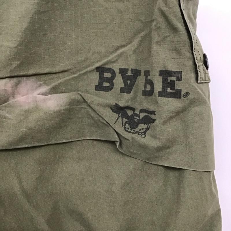 アベイシングエイプ A BATHING APE パンツ ワークパンツ、ペインターパンツ ミリタリーパンツ カジュアルパンツ スリムパンツ L ロゴ、文字 カーキ / カーキ /  メンズ USED 古着 中古 10126826