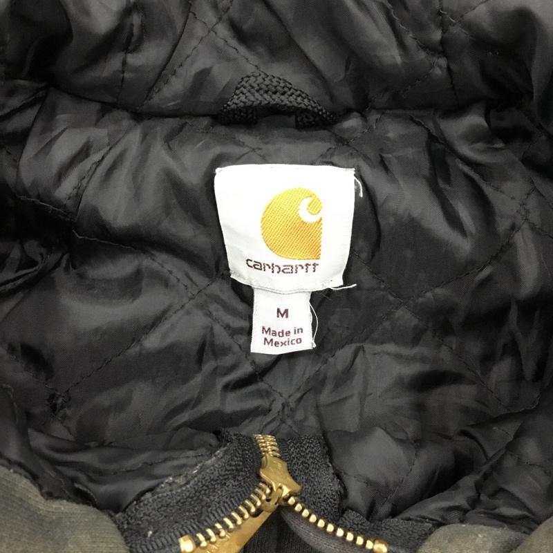 カーハート Carhartt パーカー 長袖 長袖パーカー ジップアップパーカー プリントスウェット トレーナー M 無地 黒 / ブラック /  メンズ USED 古着 中古 10120312